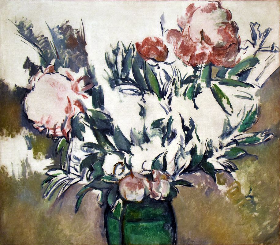 Paul Cezanne 1898 Bouquet of Peonies in a Green Jar From A Private Collection At New York Met Breuer Unfinished